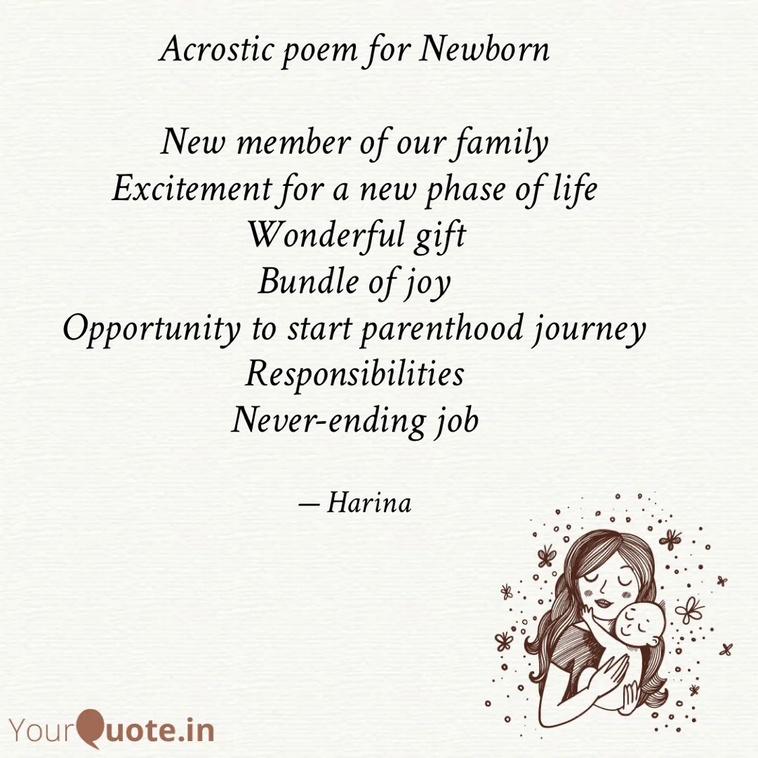 Acrostic Poem for Newborn